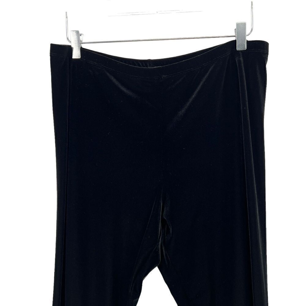 Eileen Fisher Ankle Leggings Woman 1X Black Velvet Style Stretch Pants - Picture 5 of 11